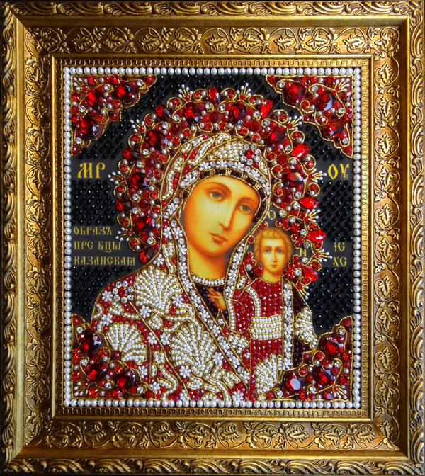 Принт-И15а Ткань с нанесенной авторской схемой Богородица Казанская