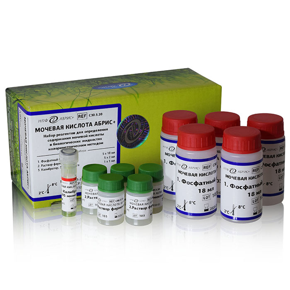 Мочевая кислота, Абрис (ферментативный м-д), 5х18мл+5х2мл, А030.5.20, уп.