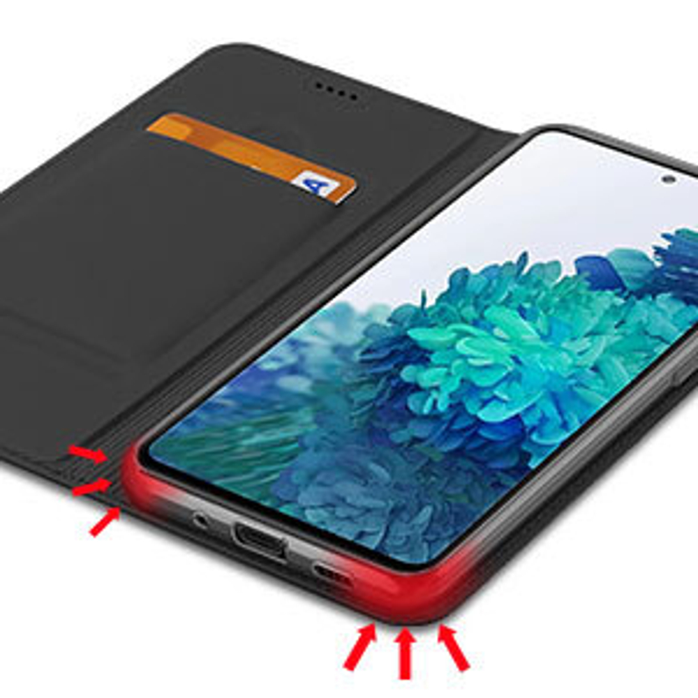 Чехол книжка из PU кожи черного цвета от Dux Ducis для Samsung Galaxy S20 FE, серия Skin Pro Series Case