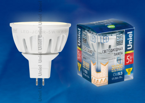 LED-JCDR-5W/NW/GU5.3/FR ALM01WH Лампа светодиодная. Материал корпуса алюминий. Цвет свечения белый. Серия Merli. Упаковка пластик