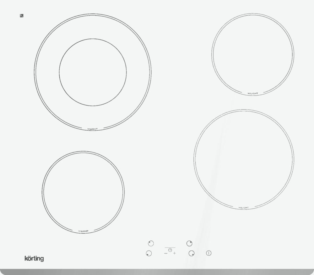 Электрическая варочная панель Korting HK 62001 BW