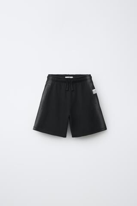 ZARA КОМФОРТНЫЕ ШОРТЫ, ЧЕРНЫЙ