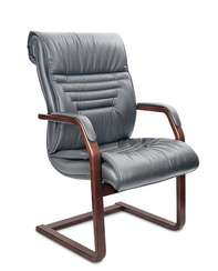 Кресло для посетителей Basel С серая кожа