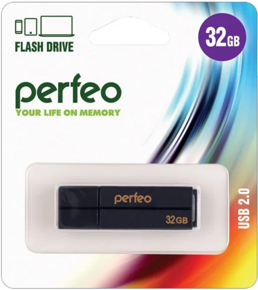 Флешка 32-GB PERFEO C01G2 чёрный