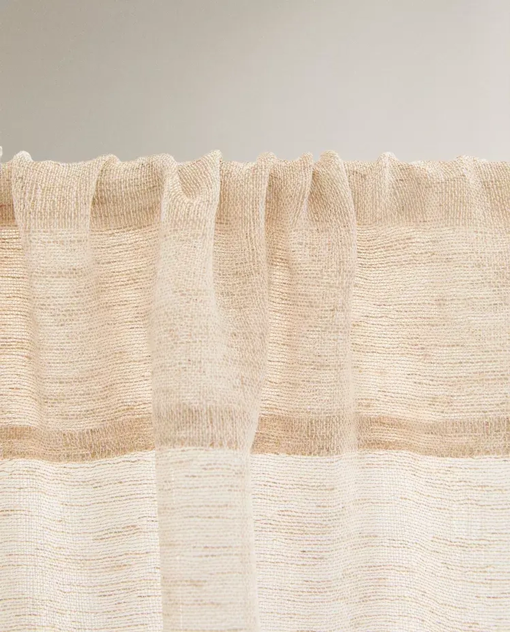ZARA HOME ШТОРА ИЗ ПОЛУПРОЗРАЧНОЙ ТКАНИ, СВЕТЛО-БЕЖЕВЫЙ