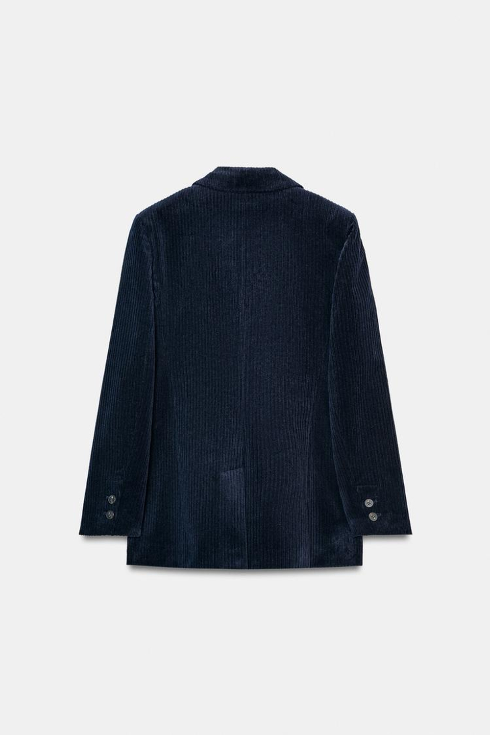 ZARA БЛЕЙЗЕР ИЗ ВЕЛЬВЕТА С ПОДПЛЕЧНИКАМИ, МОРСКОЙ СИНИЙ