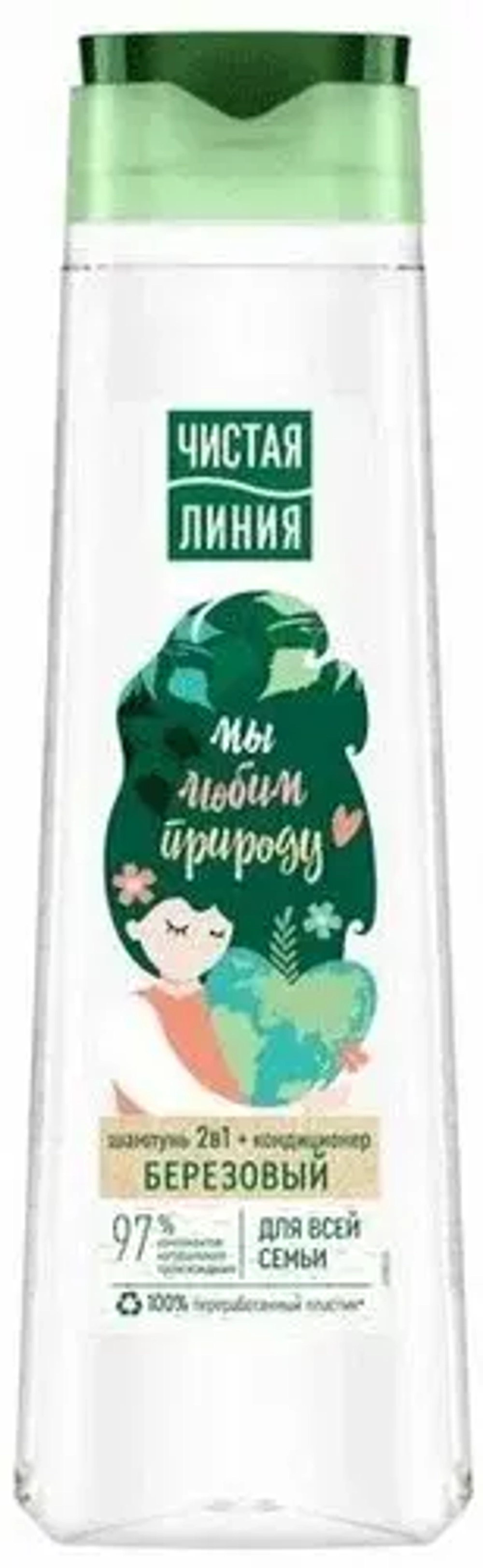 Шампунь 2 в1 + кондиционер 400 мл Чистая линия Берёзовый