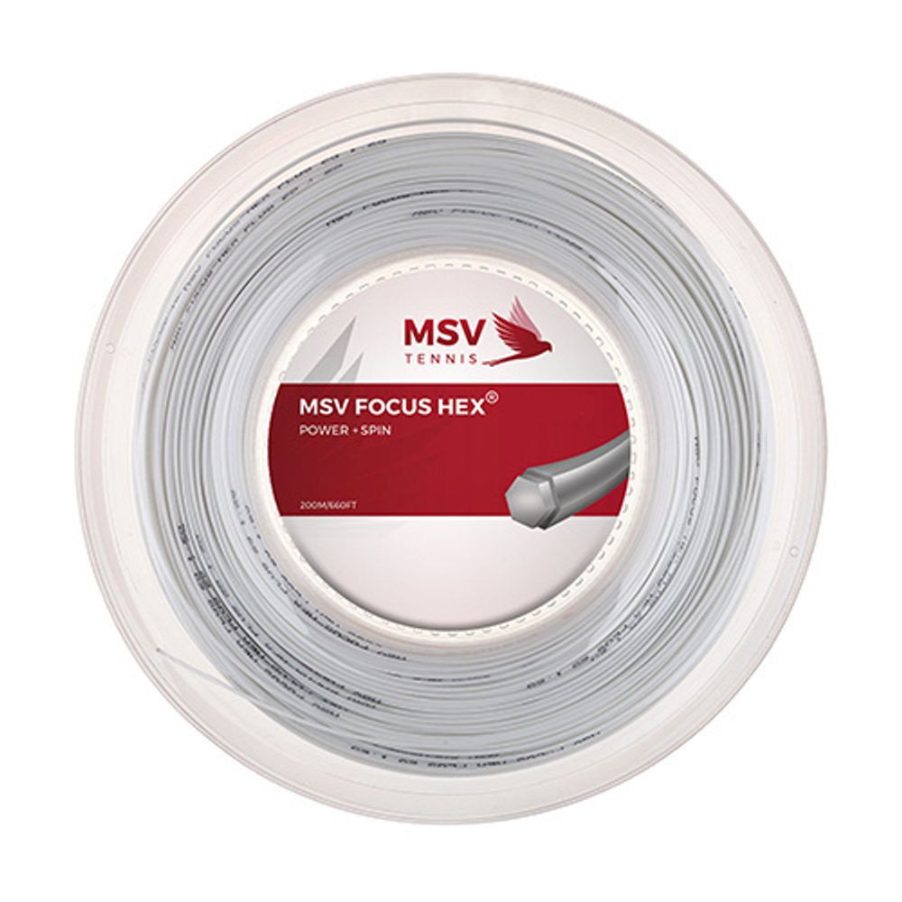 Струны для тенниса MSV FOCUS HEX SOFT WHITE Бобины 200 м