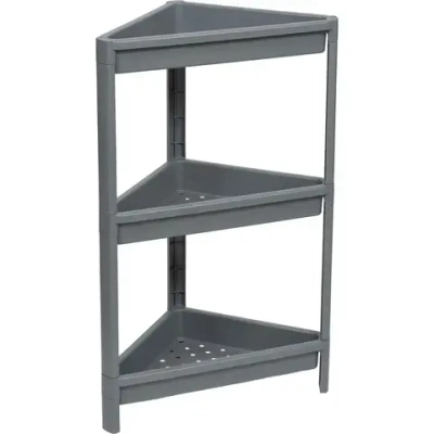 Полка угловая VIKEA подвесная 3-х ярусная (серый)