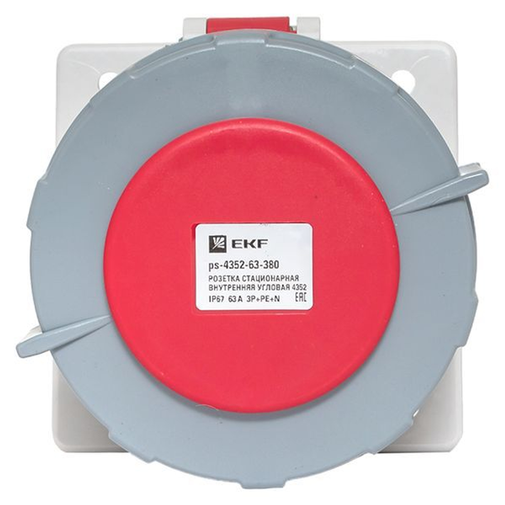 Розетка стационарная внутренняя угловая 4252 3Р+РЕ+N 32А 380В IP67 PROxima EKF ps-4252-32-380