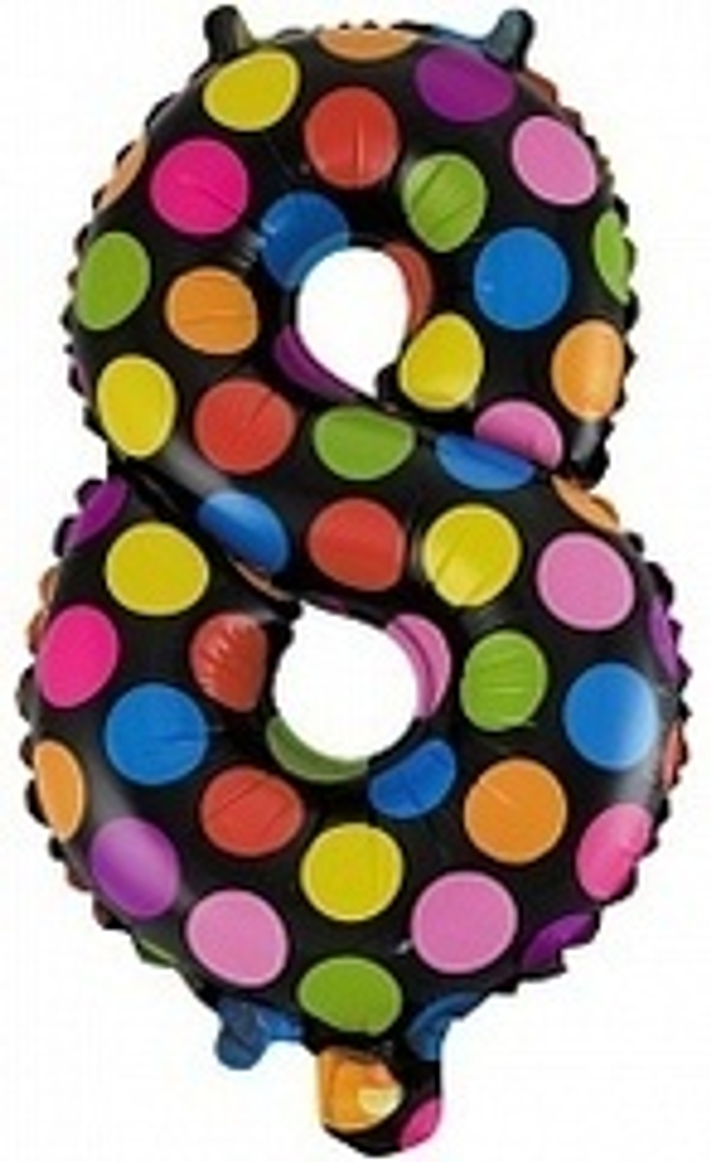 Шар с клапаном (16''/41 см) Мини-цифра 8 Супер Яркий