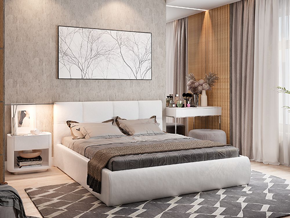 Кровать "Куба" с ортопедическим основанием (шоколад), экокожа, Мебельсон, г. Ижевск