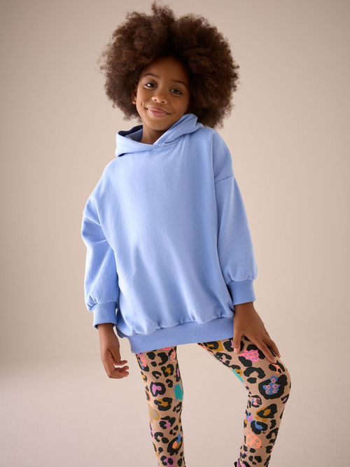 Толстовка удлиненная с капюшоном для девочки Next E61-673, Голубой