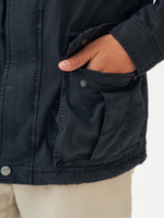 Удлинённая ветровка в Американском ретро стиле из натурального хлопка без капюшона.