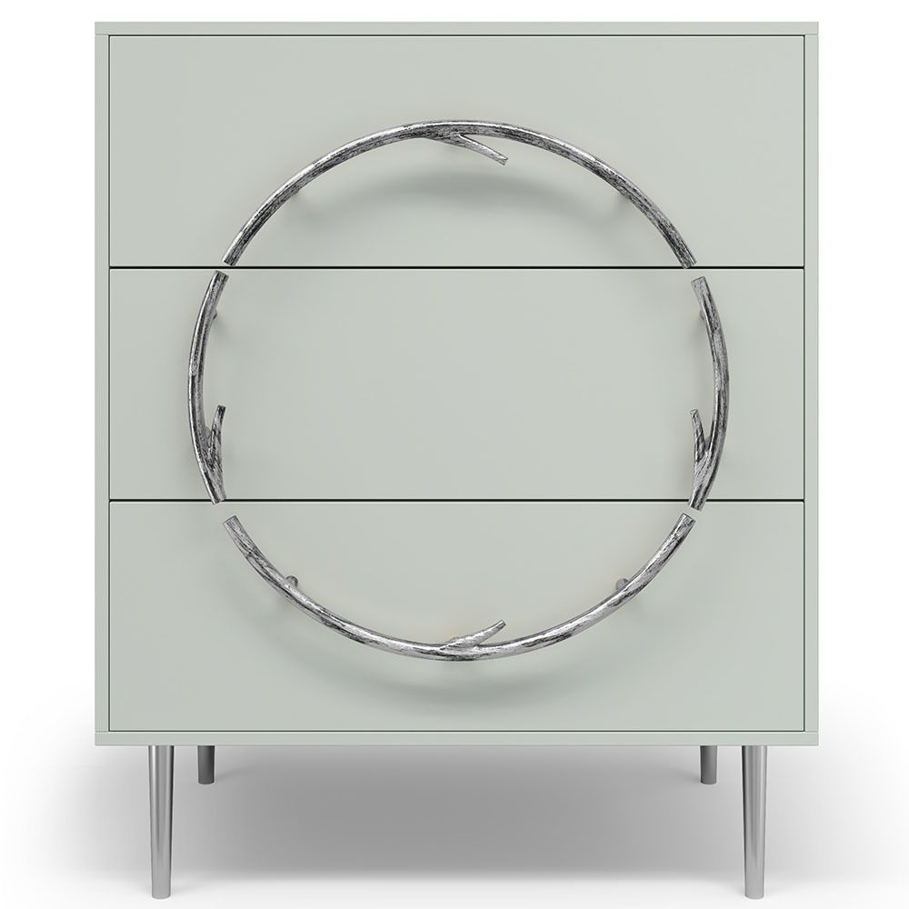 Комод Арт Колор matte Стайл Сильвер с 3 ящиками Серый дым матовый