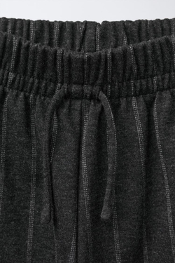 ZARA БРЮКИ BARREL В ПОЛОСКУ ИЗ ТКАНИ «ПУНТО-РОМА», АНТРАЦИТОВО-СЕРЫЙ