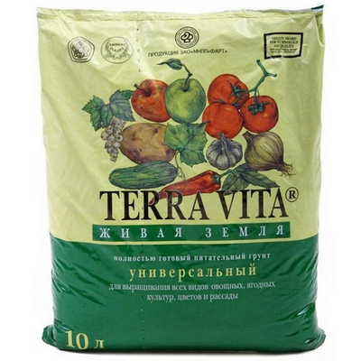 Грунт ЖИВАЯ ЗЕМЛЯ 10 л универсальная TERRA VITA