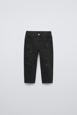 ZARA ДЖИНСЫ С НИЗКОЙ ПОСАДКОЙ, ЧЕРНЫЙ