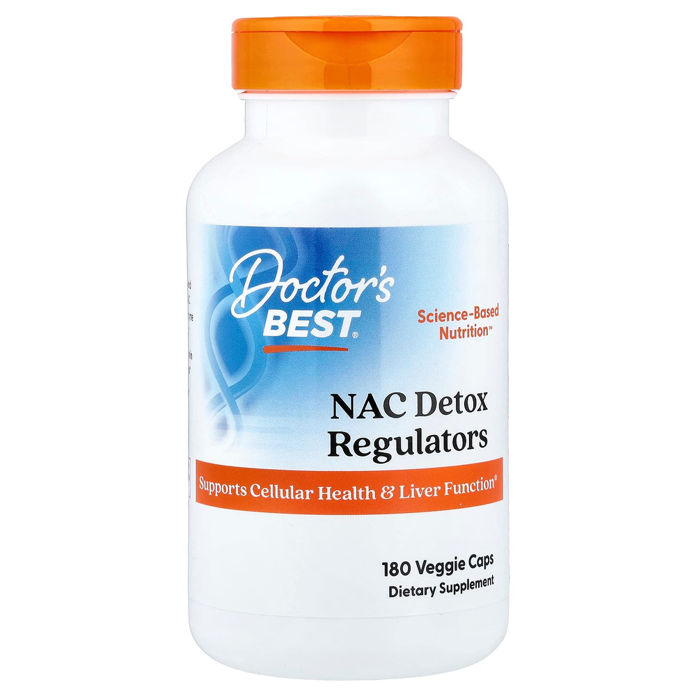 Doctor's Best, NAC для регуляции процесса детоксикации, 180 вегетарианских капсул
