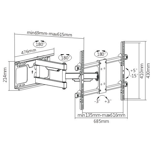 Крепление для дисплея настенное FIX LPA49-463D
