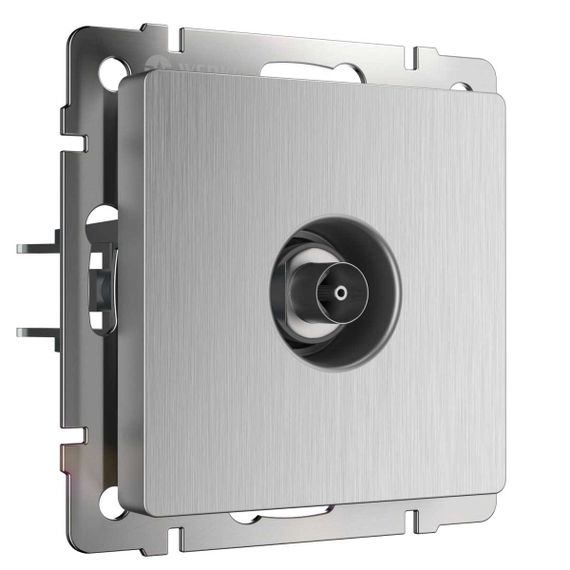 ТВ-розетка оконечная Werkel cеребряный рифленый W1183009 4690389159909