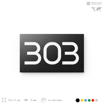 Номер на дверь 303, табличка на дверь для офиса, квартиры, кабинета, аудитории, склада, черная 120х70 мм, Айдентика Технолоджи