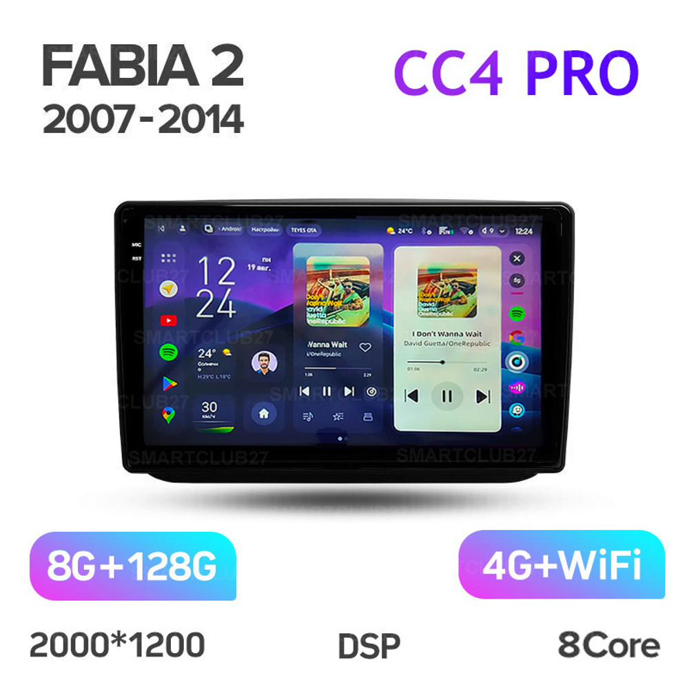 Teyes CC4 Pro 10,2" для Skoda Fabia 2007-2014