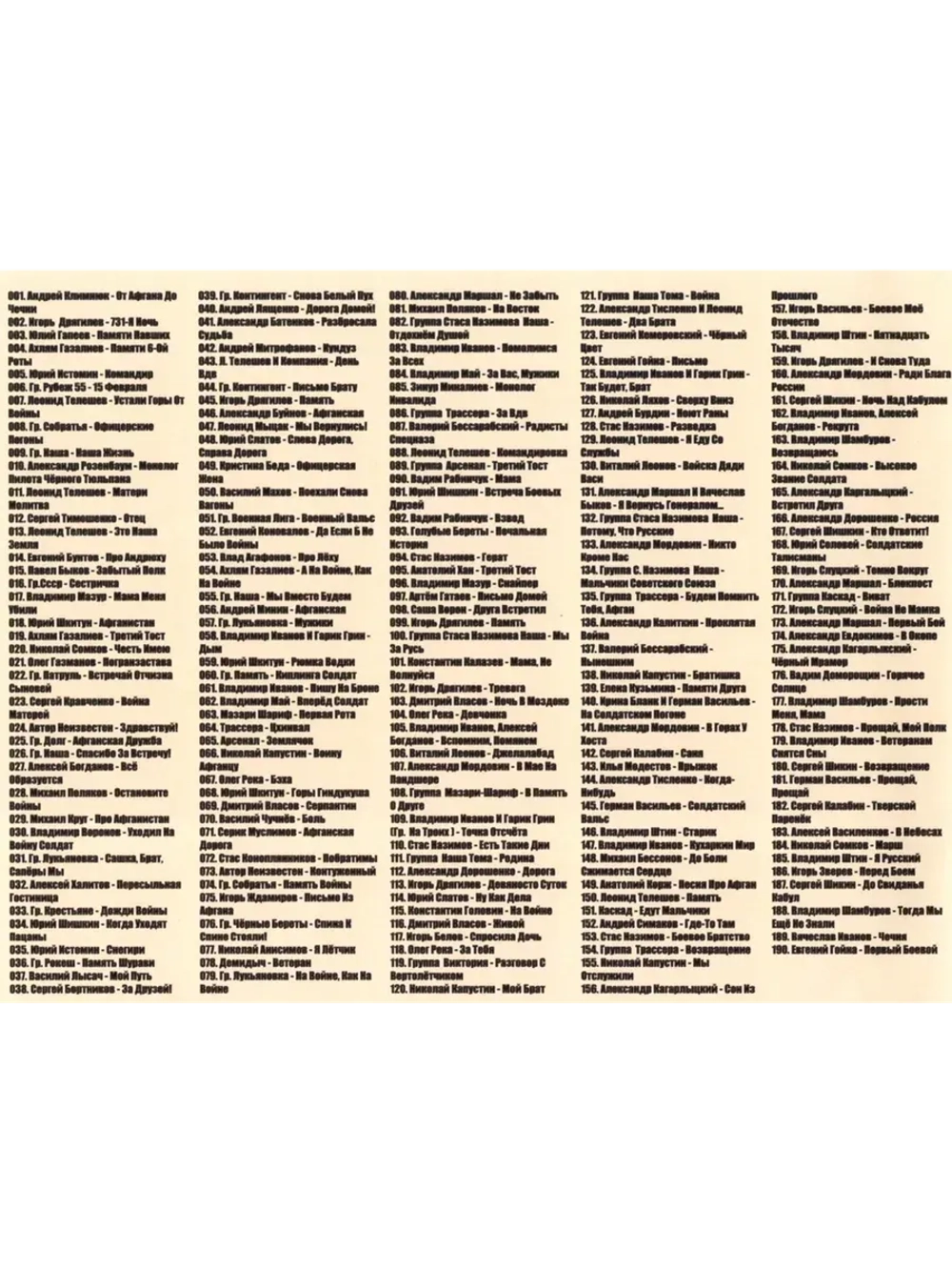 Автомат и Гитара песни Афганских и Чеченских (MP3 Флешка)