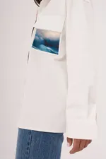 Купить Рубашка Kefirmaykifer Айвазовский хлопковая белая Рубашка Kefirmaykifer Айвазовский хлопковая белая