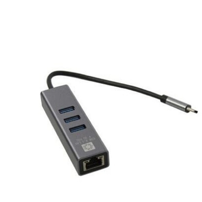 Сетевая карта 5bites Кабель-адаптер UA3C-45-12BK USB3.1 сетевая карта / 3*USB3.0 / RJ45 1G / AL / GREY