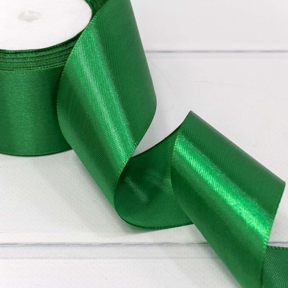 Лента Атласная 5см х 28м Сатин (Зеленый)