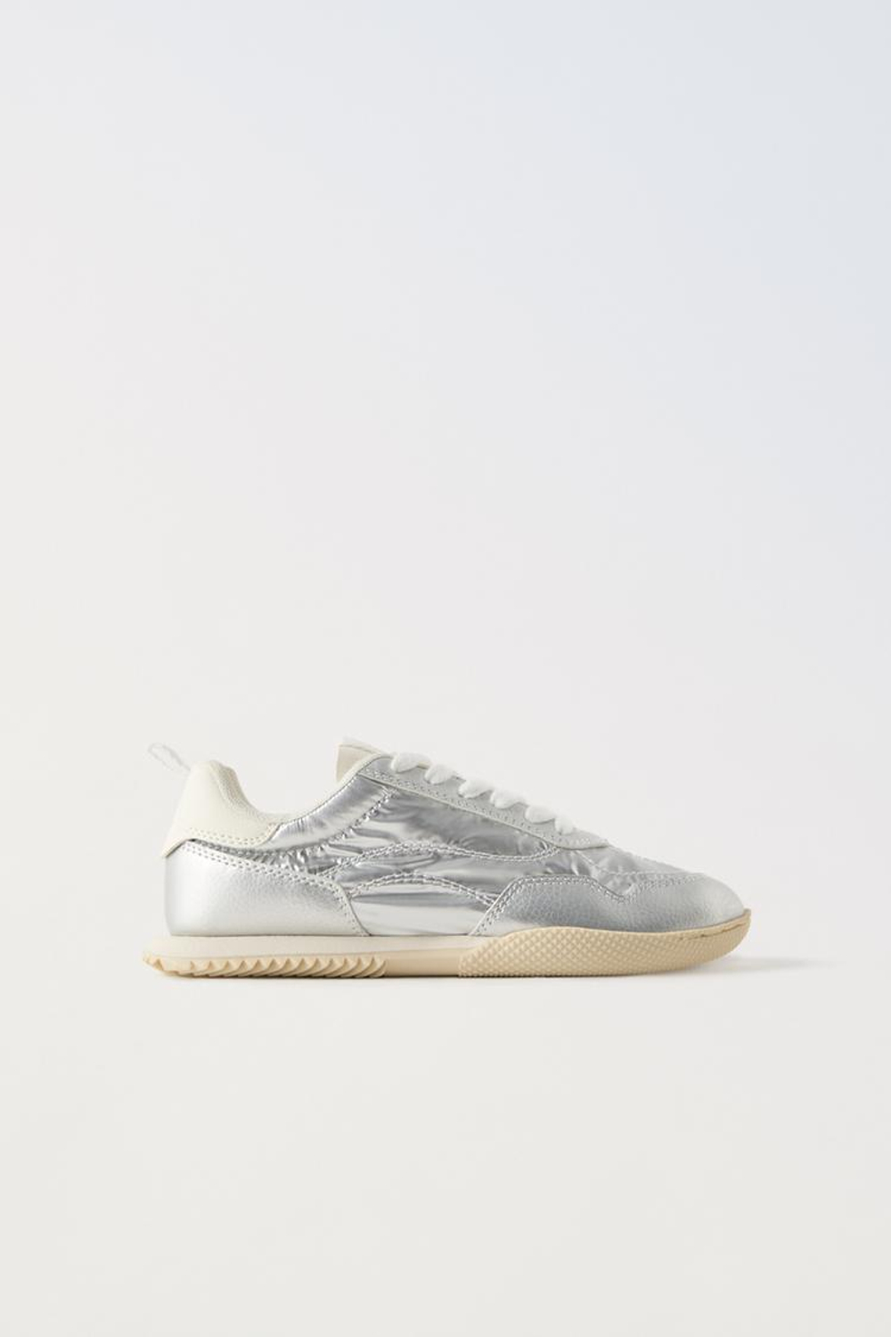 ZARA БЛЕСТЯЩИЕ КРОССОВКИ, СЕРЕБРИСТЫЙ