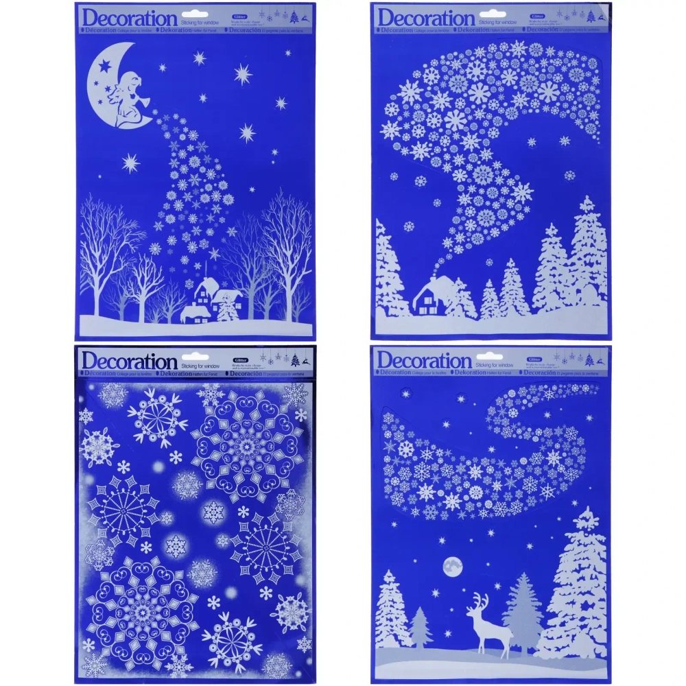 Наклейка на стекло «Морозы» 38*30 см, микс