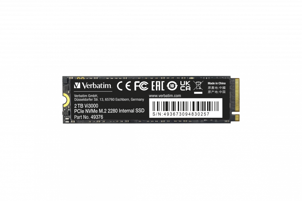 Внутренний SSD-накопитель Verbatim VI3000 PCIE NVME M.2 SSD 2TB