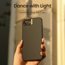 Чехол с MagSafe покрытый углеродным волокном от Nillkin для iPhone 16e, серия Synthetic Fiber Pro Magnetic Case