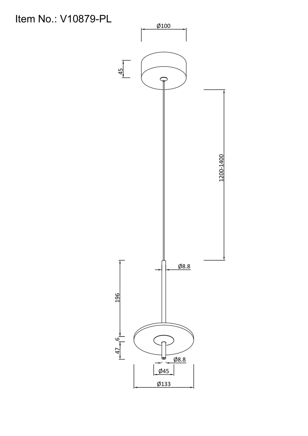 Светильник подвесной светодиодный Moderli V10879-PL Ella