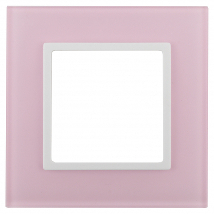 14-5101-30 ЭРА Рамка на 1 пост, стекло, Эра Elegance, розовый+бел