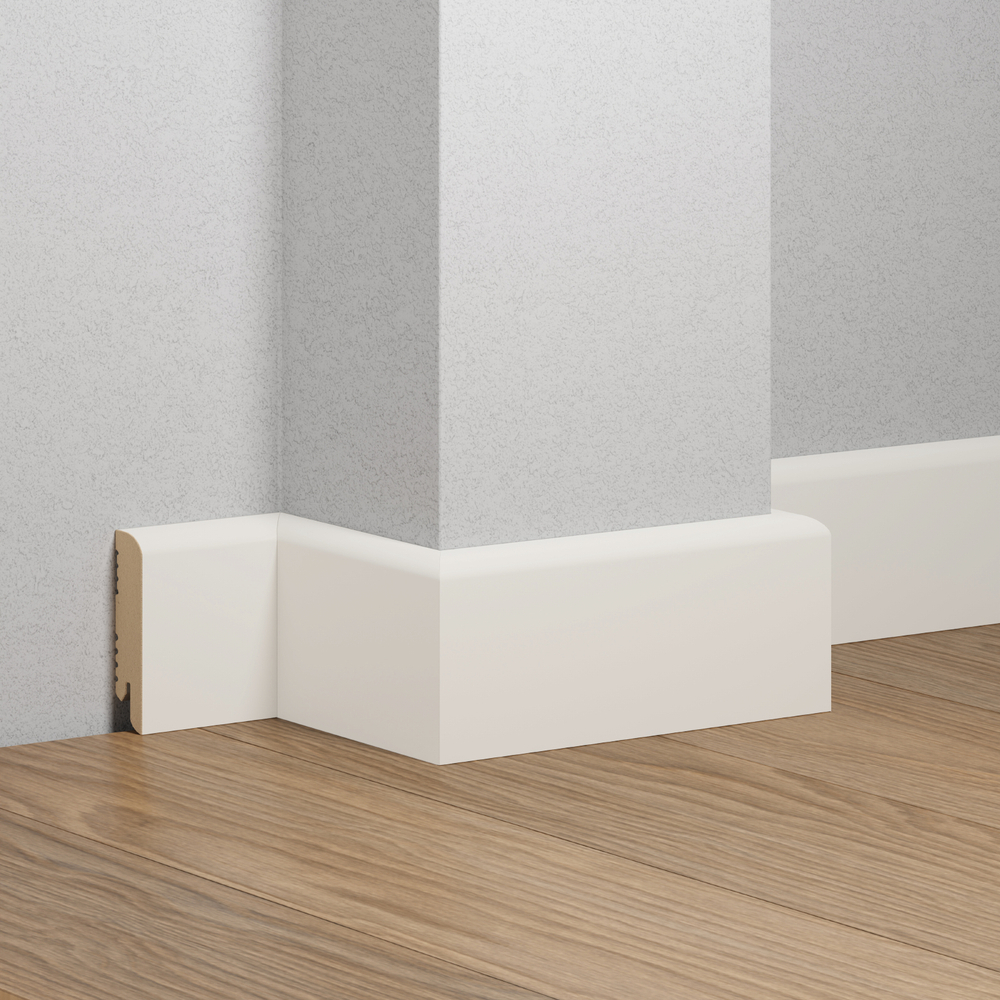 Плинтус напольный белый RAL900, МДФ K-02 70X16X2050 мм Deartio / Ликорн