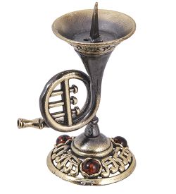 Народные промыслы AM-4026 Подсвечник «Подсвечник Тромбон» (латунь, янтарь)