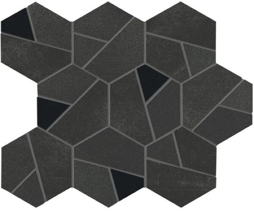 Мозаика/Керамогранит ATLAS CONCORDE BOOST Tarmac Mosaico Hex Black 25x28,5 AN7B