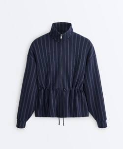 Oysho Мягкая куртка с регулируемой талией и высоким воротником, синий