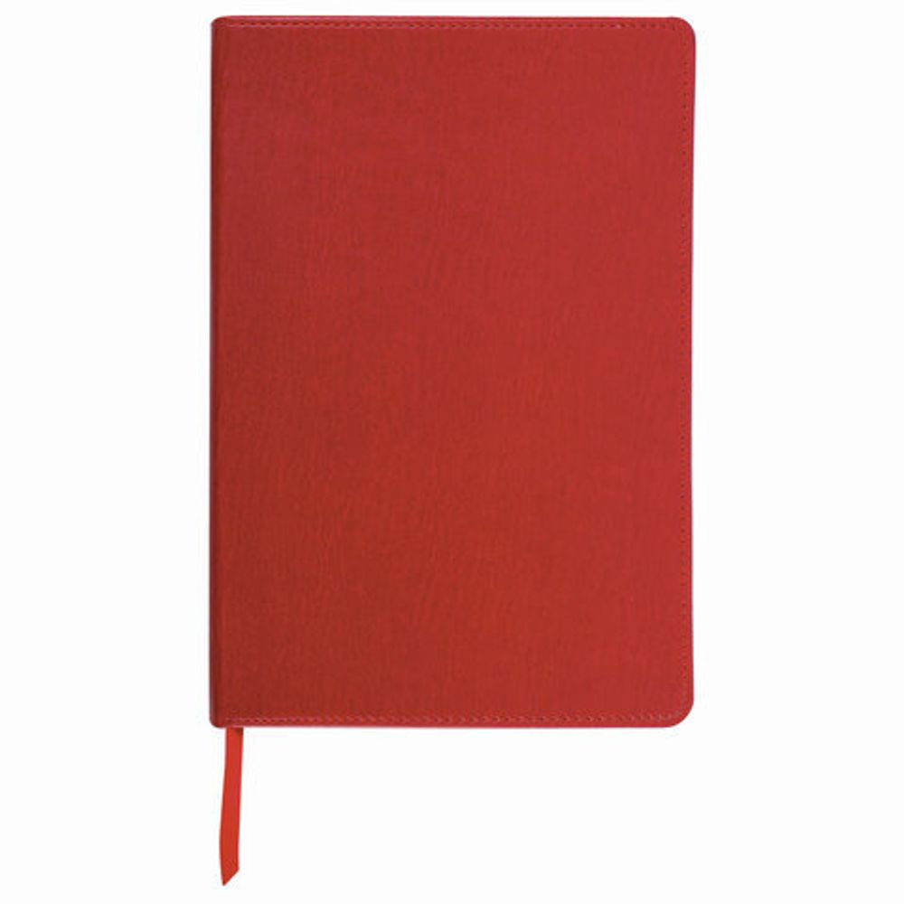 Блокнот А5 (148х218 мм), BRAUBERG "Income", 128 л., гладкий кожзаменитель, клетка, красный, 125209