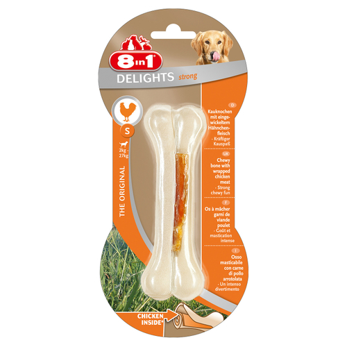 8 in 1 Delights Strong S косточка сверхпрочная с куриным мясом для мелких и средних собак 11 см
