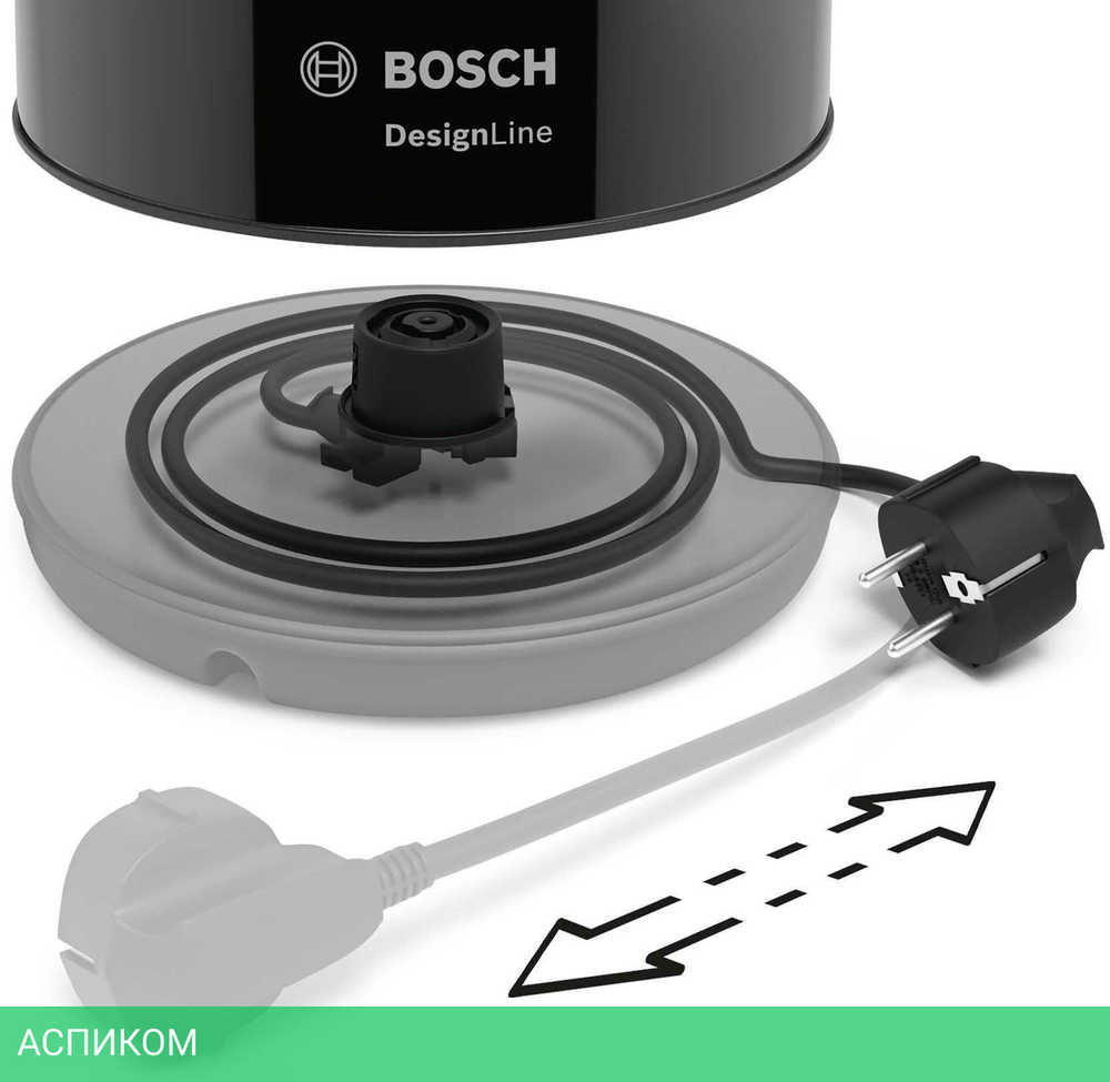 Электрочайник Bosch TWK3P423 черный