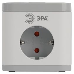 Удлинитель электрический ЭРА CUBE-3es-1,5m-4USB-W куб с заземлением с выключателем 3 розетки+4xUSBA+C 1,5м 16А белый