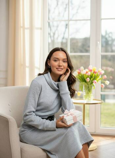 Платье из тёплого трикотажа «Филадельфия», голубой