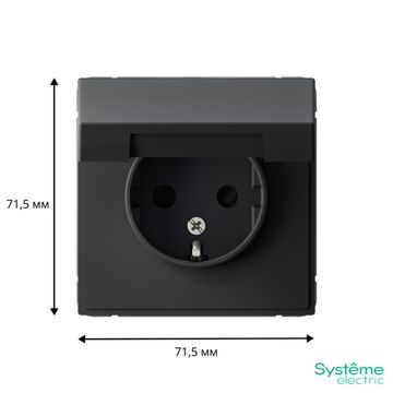 Розетка ArtGallery 16А IP20 с заземл. защ. шторки с крышкой механизм карбон SE GAL001046