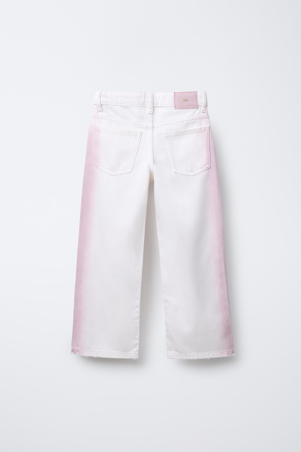 ZARA ДЖИНСЫ WIDE LEG С ПРИНТОМ ТАЙ-ДАЙ, СВЕТЛО-РОЗОВЫЙ