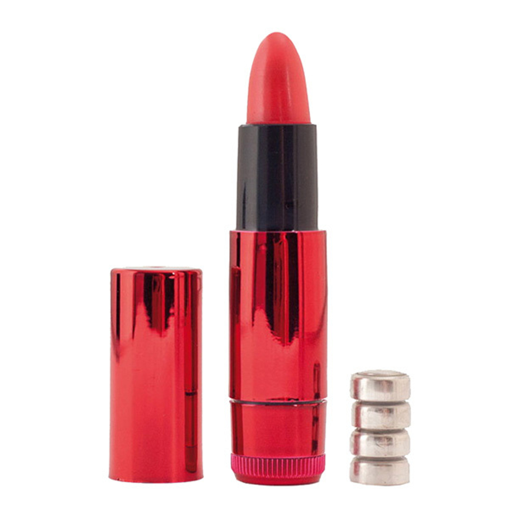 Красный вибратор 9см в виде помады ToyFa Black&Red 905011-9
