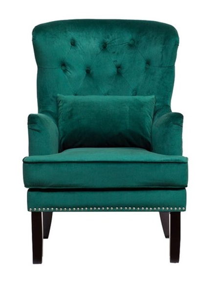 24YJ-7004-07342/1 Кресло с подушкой бархат зеленый 77*92*105см